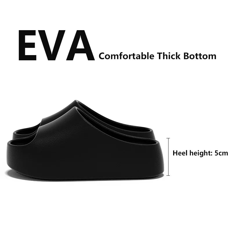Fashion Women Slippers Summer Soft Thick Platform EVA Home Bathroom Shower Shoes Non-slip Indoor Outdoor Open Toe Beach Sandals