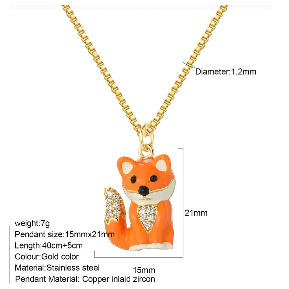 Bohemian Necklace For Women Enamel Fruit Gold Color Cherry Butterfly Pendant For Summer Beach High Quality Jewelry