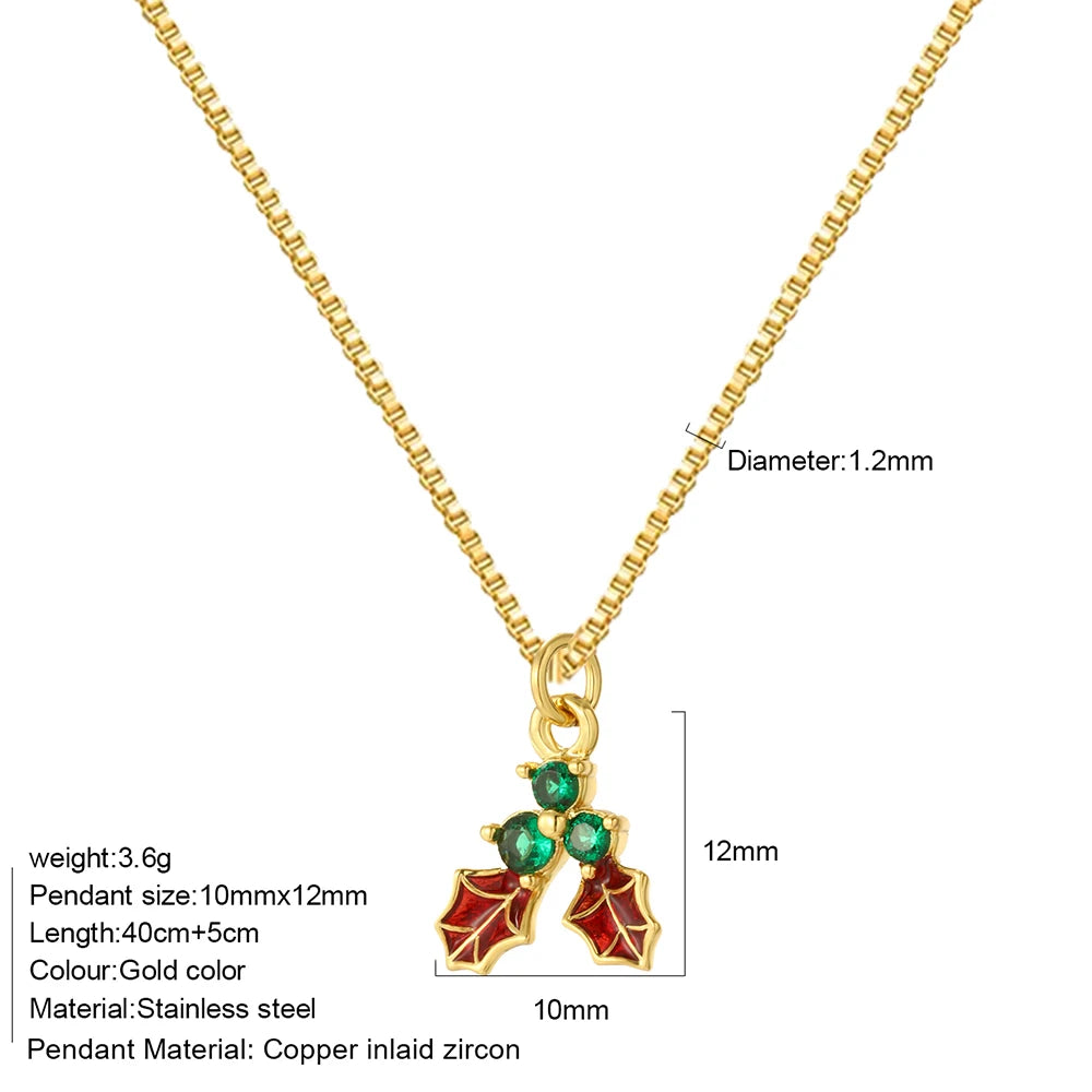 Bohemian Necklace For Women Enamel Fruit Gold Color Cherry Butterfly Pendant For Summer Beach High Quality Jewelry