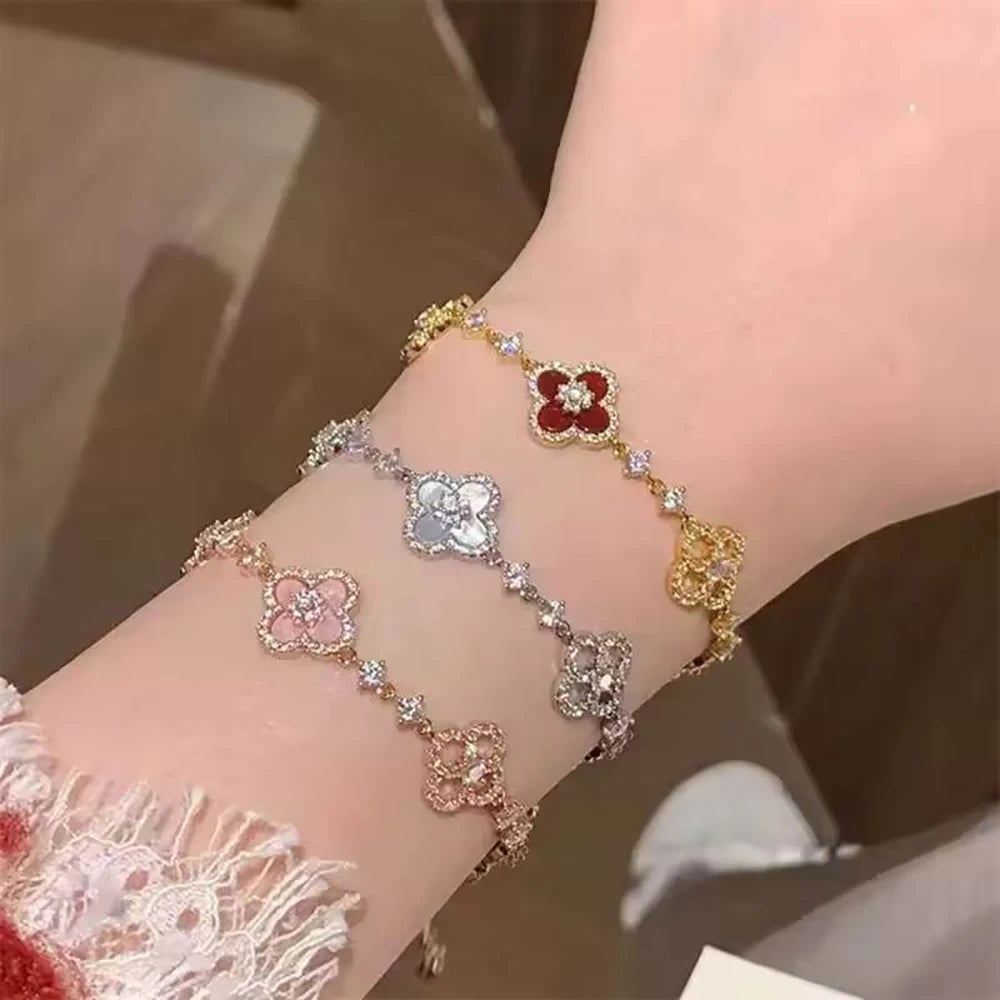 Sweet pink flower bracelet, flower bracelet, friend's birthday gift