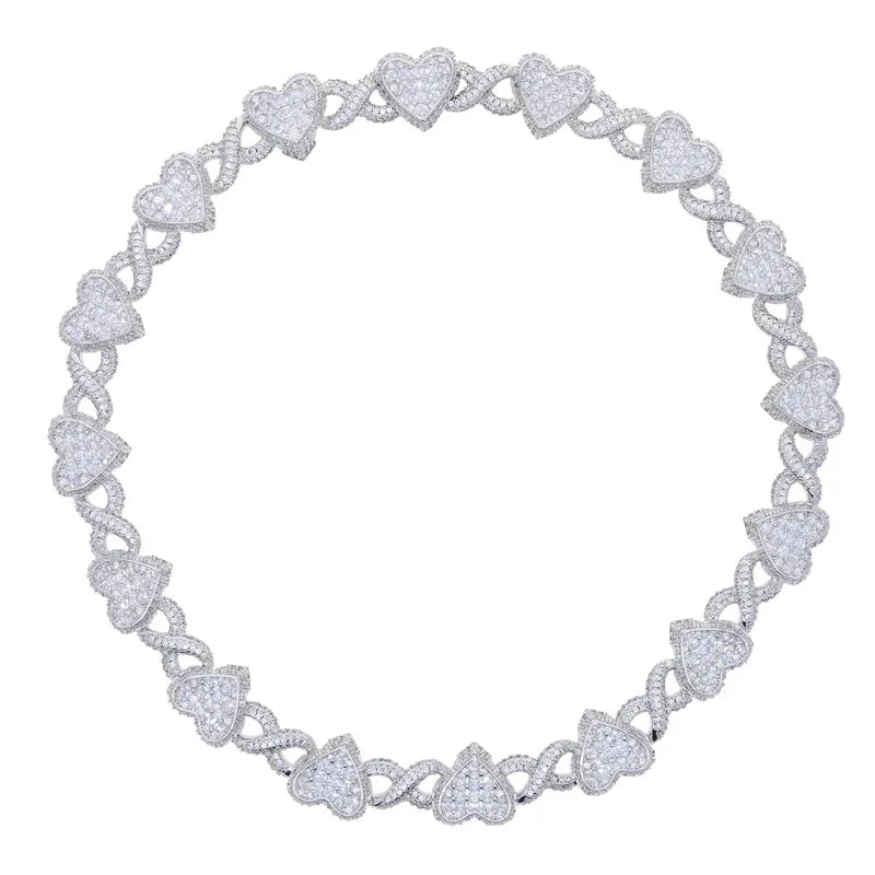 Cuban Chain Necklace Heart Pendant