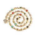 Colorful Cross and Gemstone Necklace