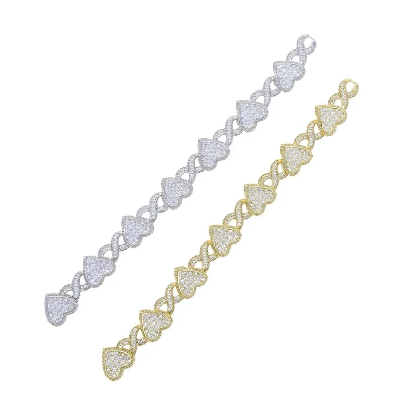 Cuban Chain Necklace Heart Pendant