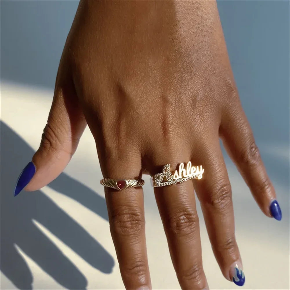 Personalized Name Customized Ring Men's and Women's Gold Ring