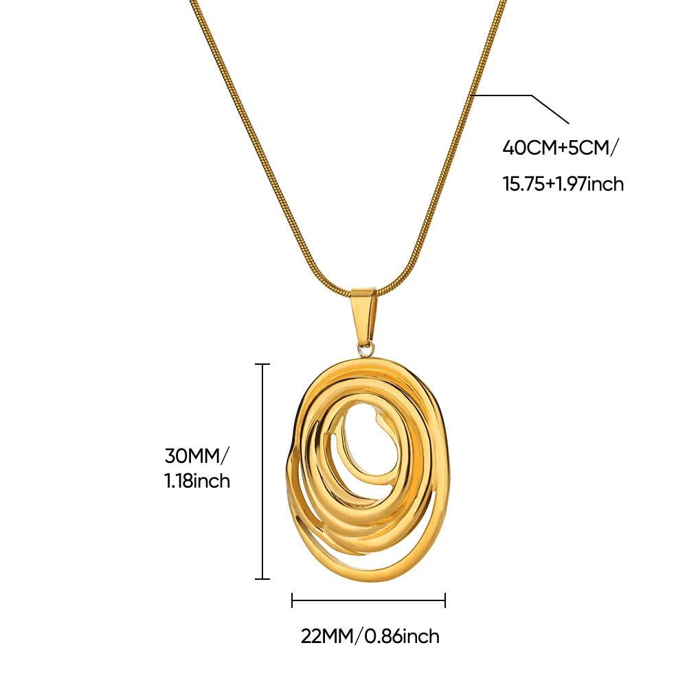 Punk Gold Color Heart Pendant Necklace for Women Stainless Steel OT Buckle Beaded Neck Chain Choker Y2k Jewelry Accessories