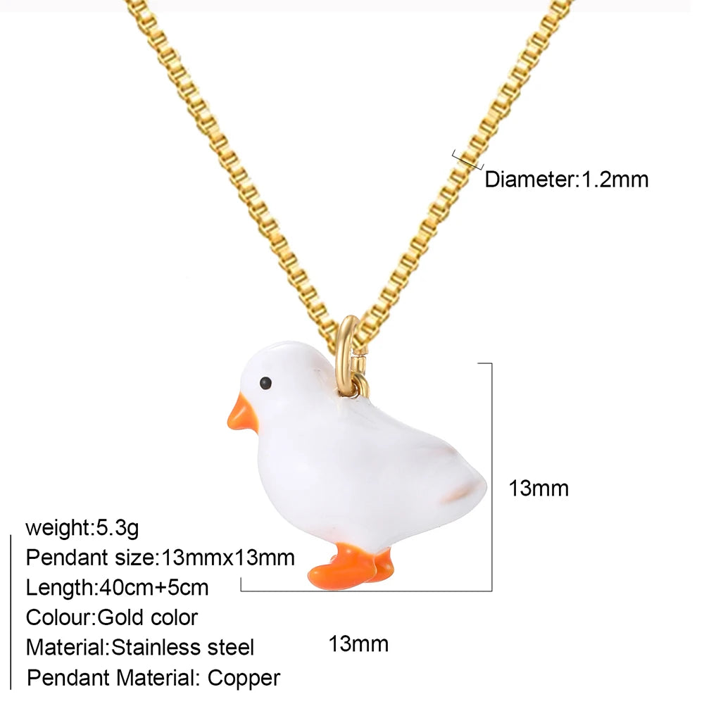 Bohemian Necklace For Women Enamel Fruit Gold Color Cherry Butterfly Pendant For Summer Beach High Quality Jewelry