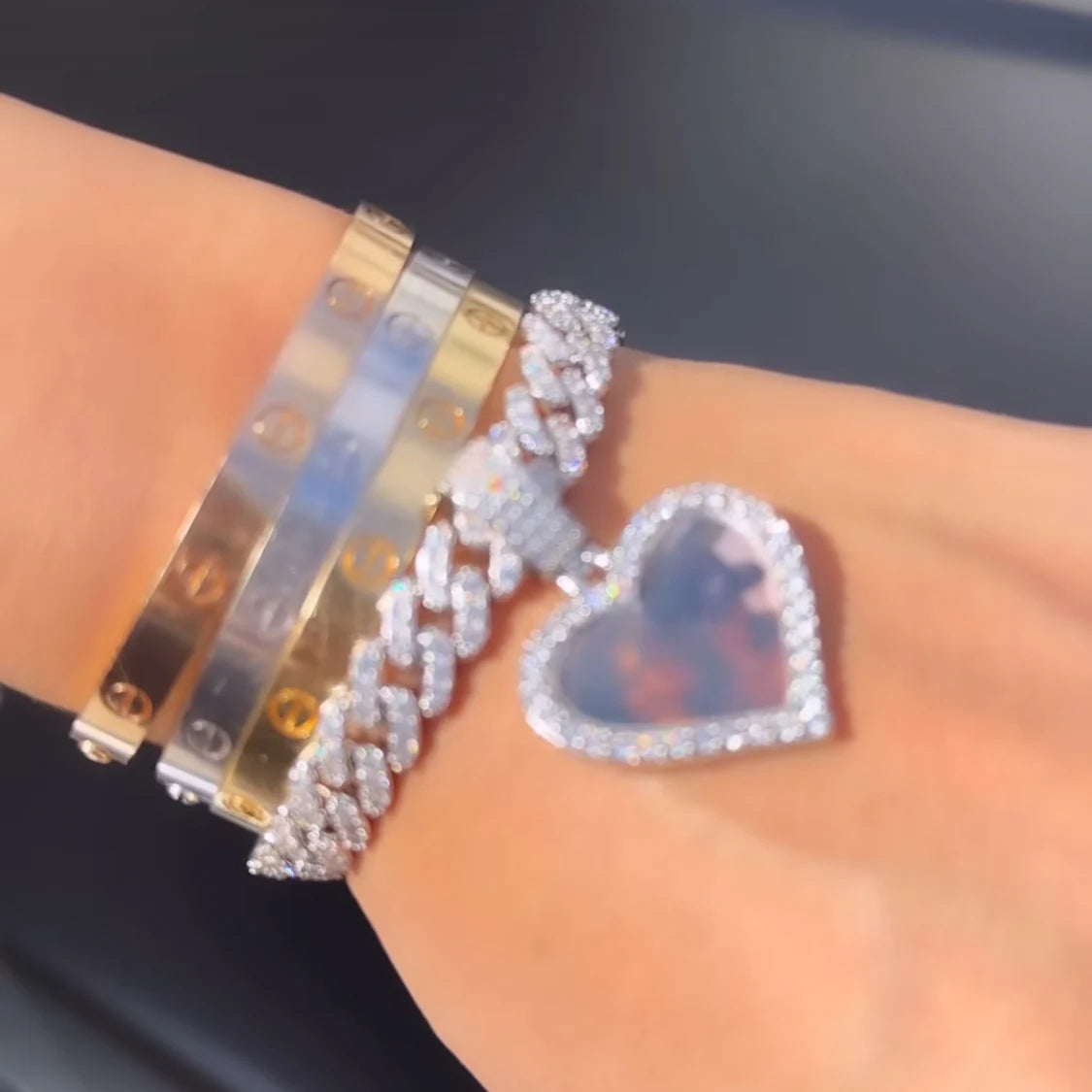 Mini Heart Picture Pendant Bracelet