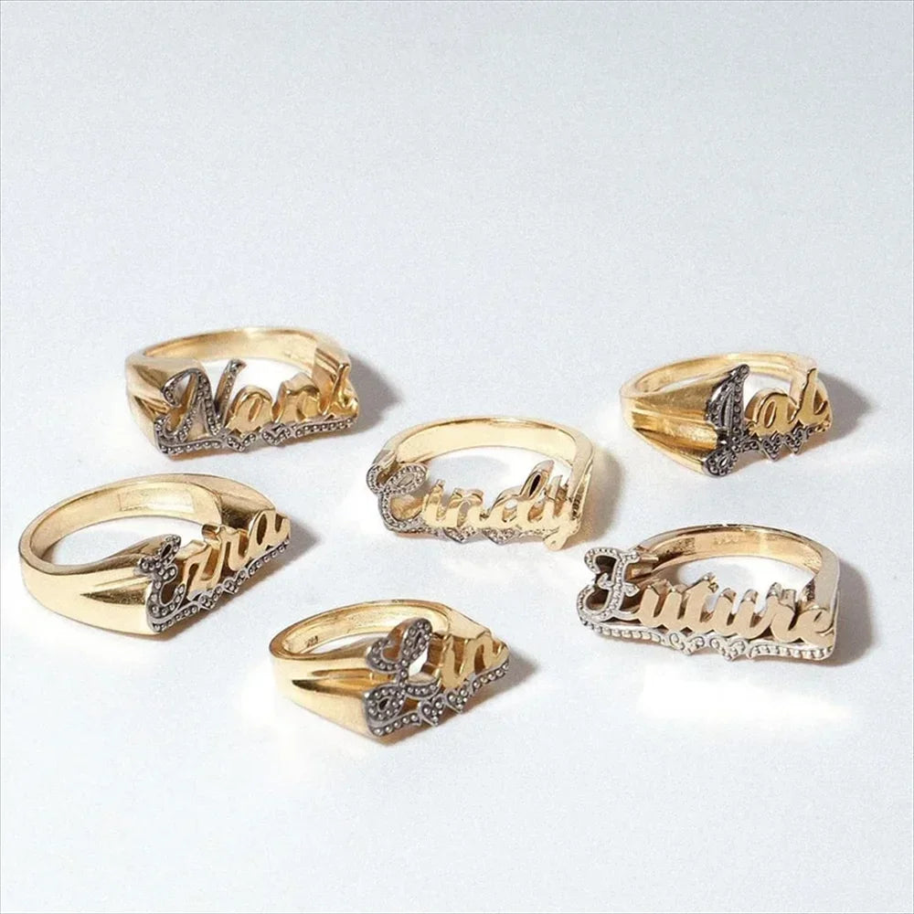 Personalized Name Customized Ring Men's and Women's Gold Ring