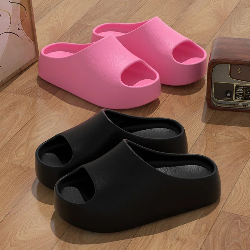 Fashion Women Slippers Summer Soft Thick Platform EVA Home Bathroom Shower Shoes Non-slip Indoor Outdoor Open Toe Beach Sandals