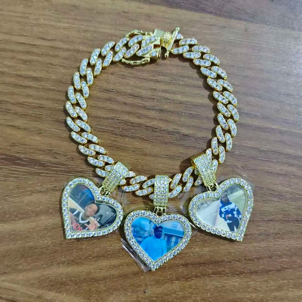 Mini Heart Picture Pendant Bracelet