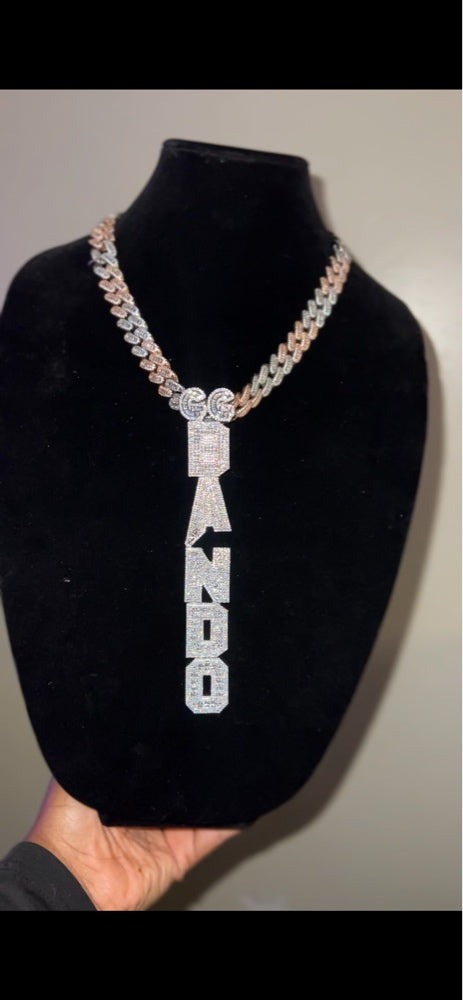 Custom Vertical Ice Sugar Letter Pendant | Sparkling, Personalized