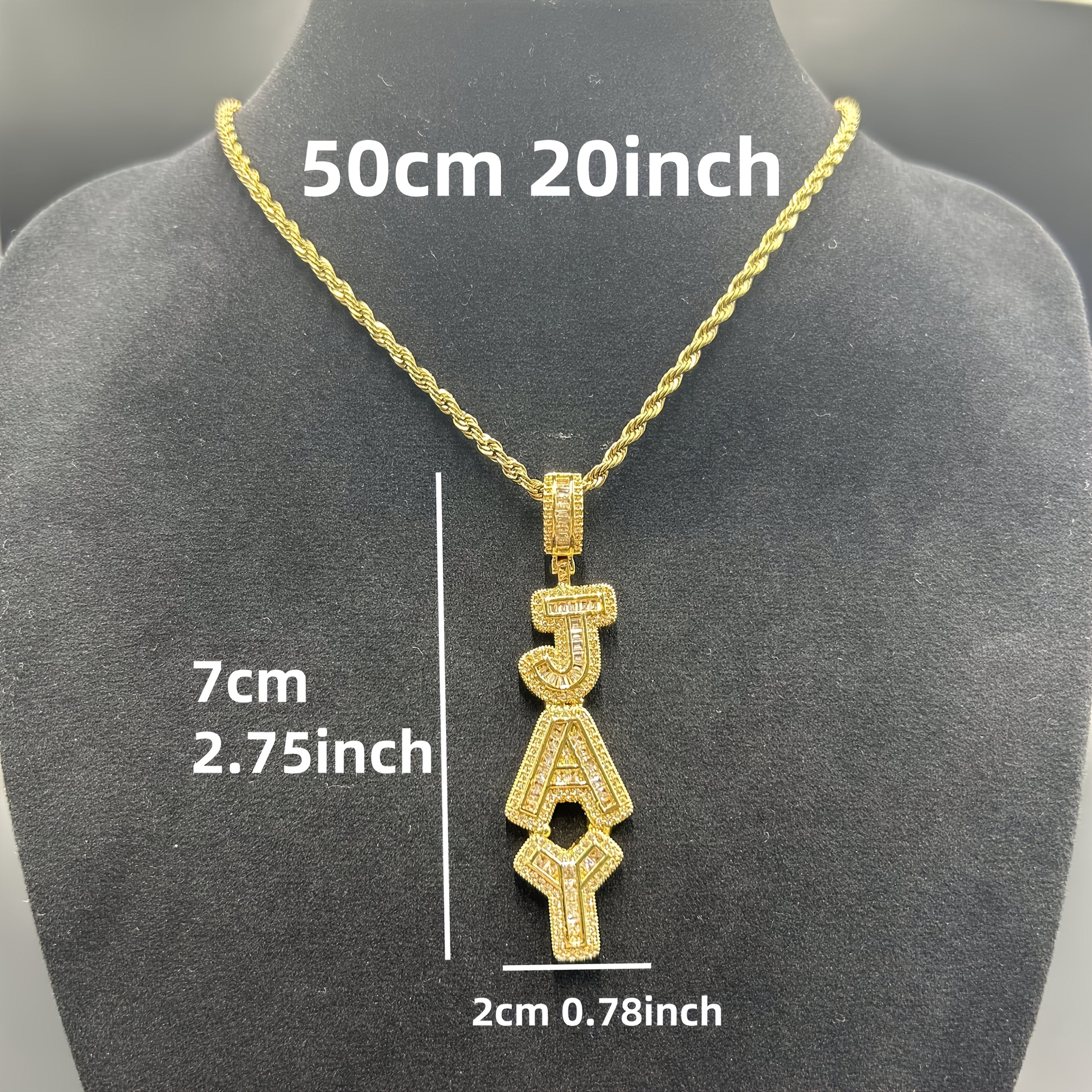 Custom Vertical Ice Sugar Letter Pendant | Sparkling, Personalized