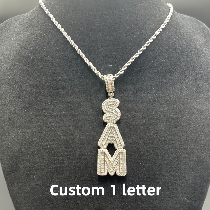 Custom Vertical Ice Sugar Letter Pendant | Sparkling, Personalized