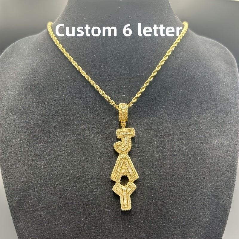 Custom Vertical Ice Sugar Letter Pendant | Sparkling, Personalized