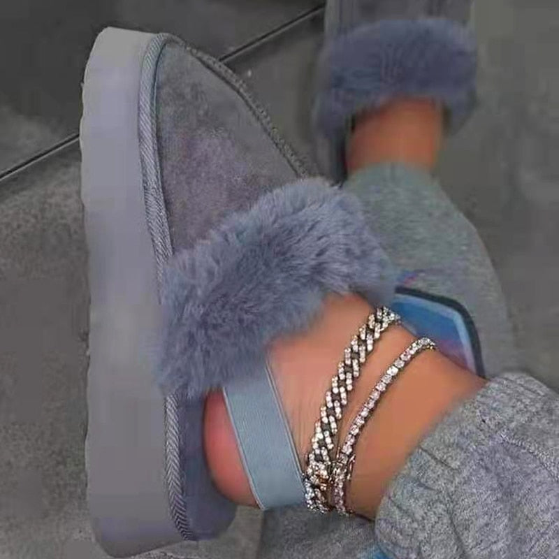 Fur Cotton Winter Plush Luxury Sandals