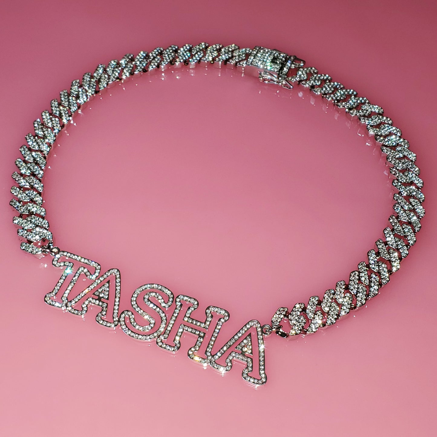 Custom Nameplate Necklace New GLACÈELAINE Arrival Bling Name Pendant with Cuban Chain Capital Letters Name Chain