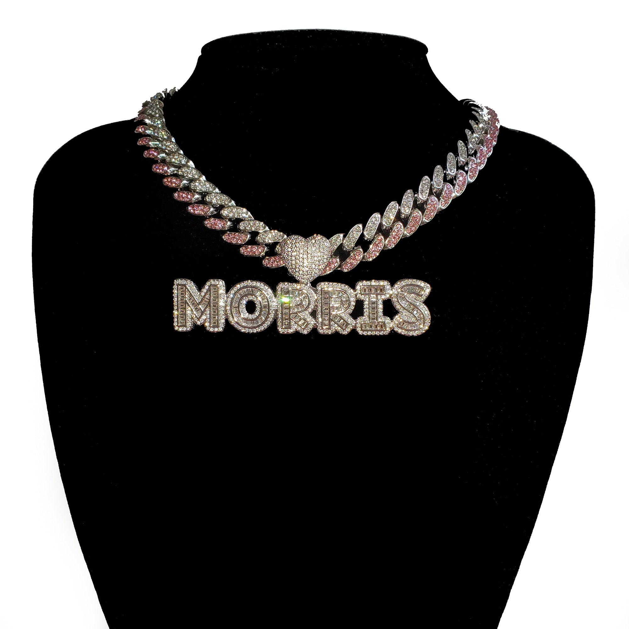 Pink Cuban Link Chain With Your Name Pendant