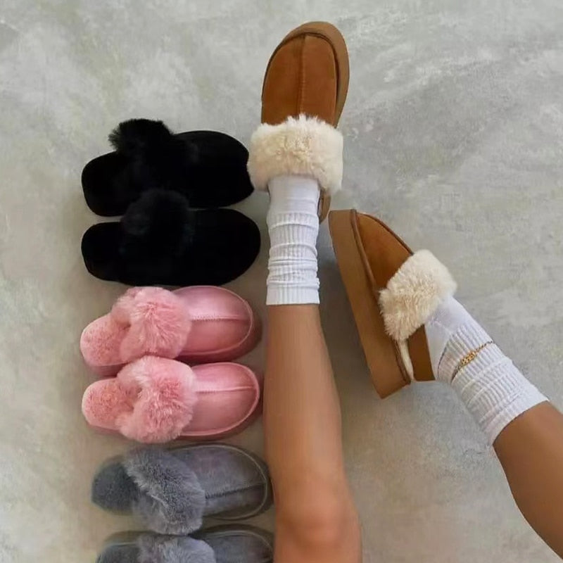 Fur Cotton Winter Plush Luxury Sandals