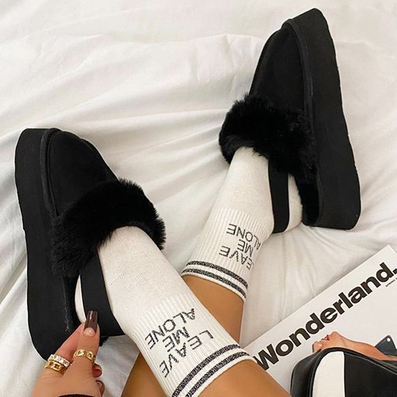 Fur Cotton Winter Plush Luxury Sandals