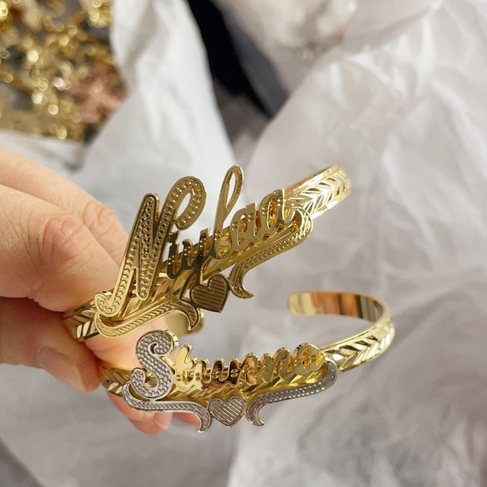 Custom Nameplate Bracelet Earrings Necklace Set