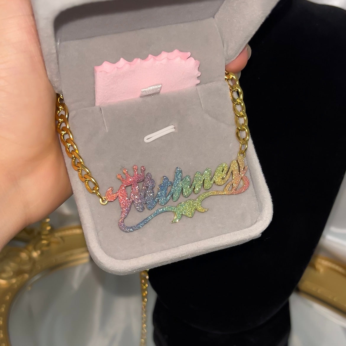 Glaceelaine Rainbow Personalized Name Necklace add your name
