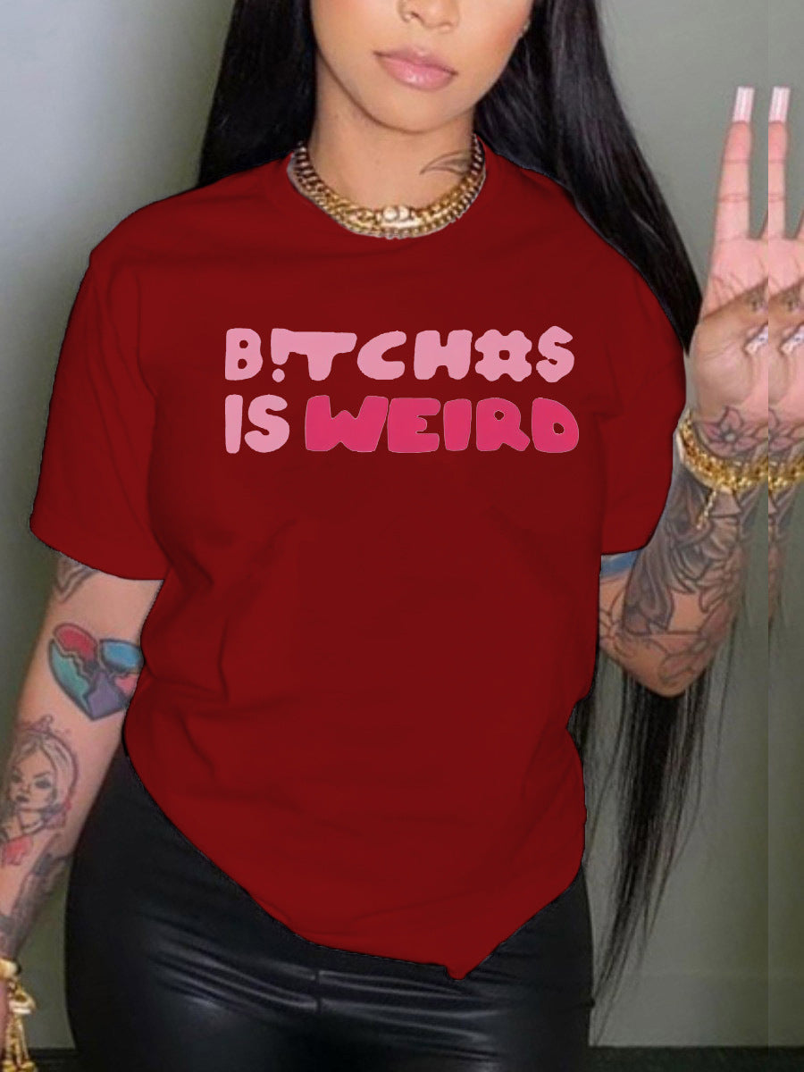 B!tch#$ is weird Crew Neck T-Shirt